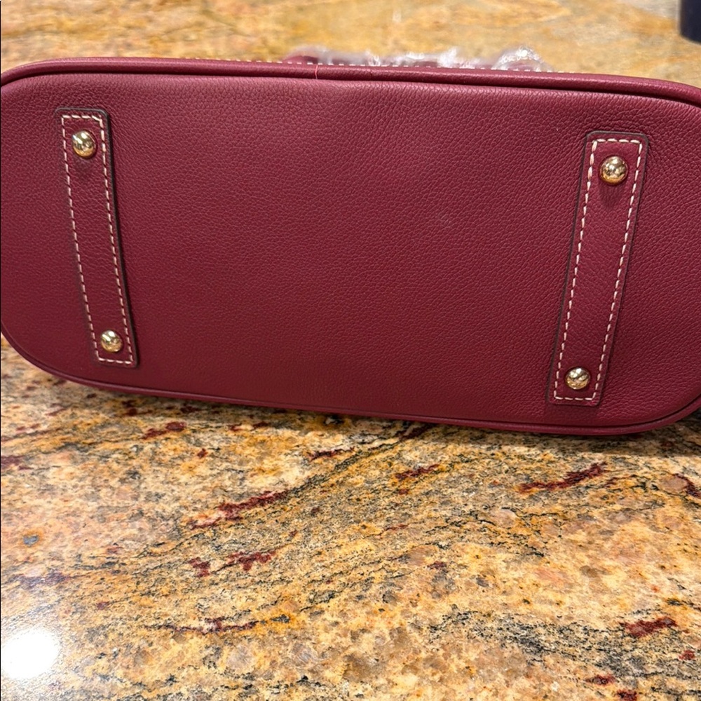 NEW Dooney & Bourke Pebbled Leather Satchel in Burgundy - Picture 5 of 8
